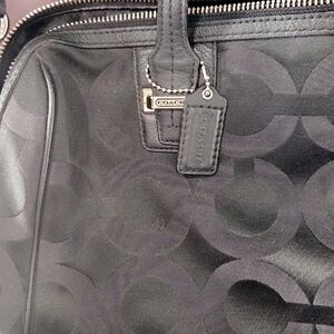 Coach Taylor Op Art Satchel Black Signature Handbag